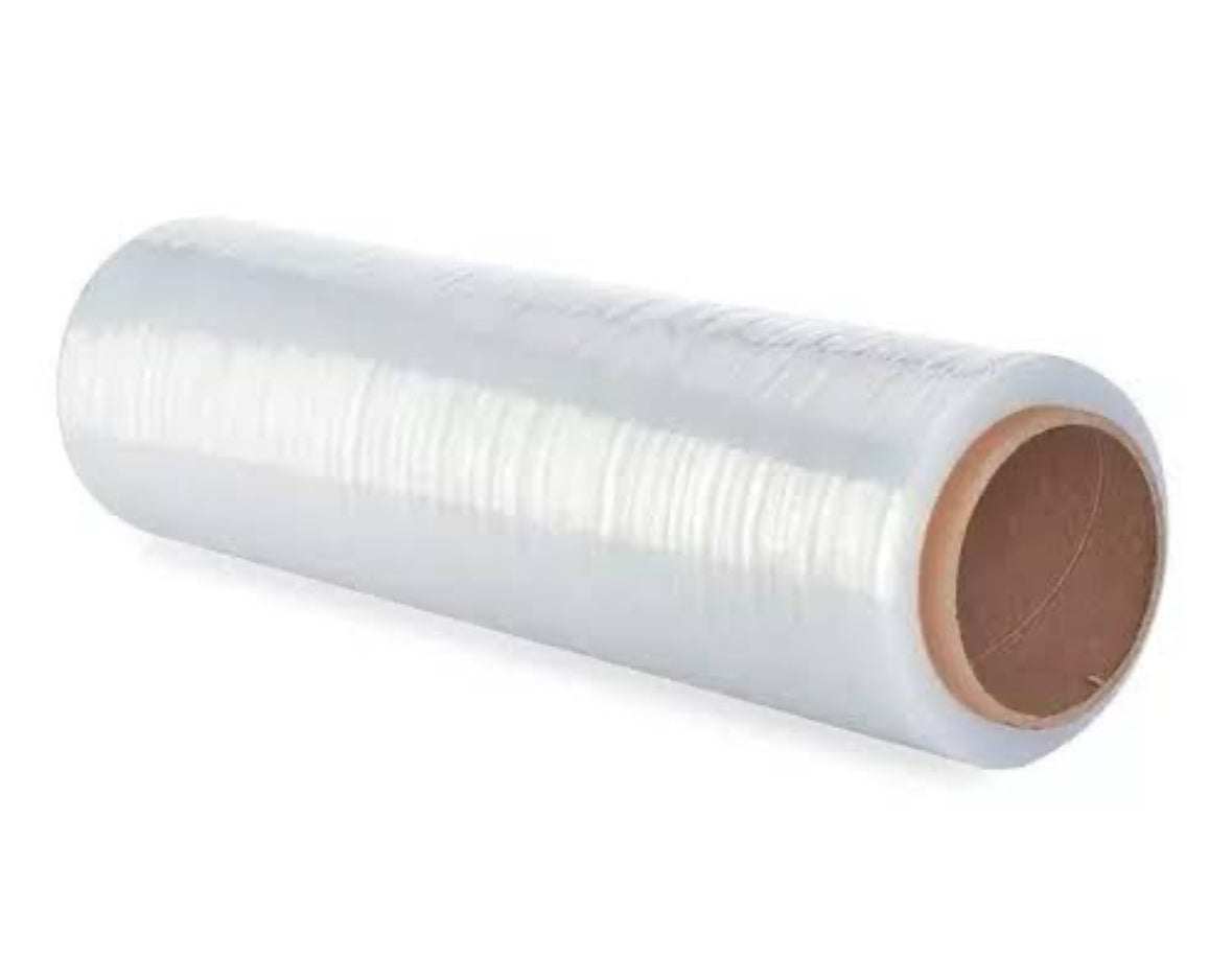 Película stretch, Rollo de emplaye o Playo para envolver, empaque y embalaje, plástico estirable para envolver productos, stretch film 20 pulgadas, calibre 60, 330 metros de largo