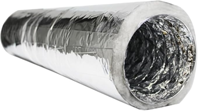 Ducto Flexible Aislado de Poliester para Aire Acondicionado de 7.62 Metros de Largo, Conducto HVAC