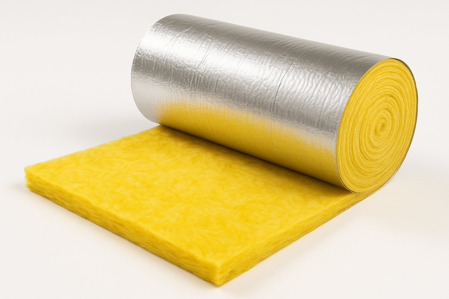 Lana de vidrio amarilla con foil de aluminio