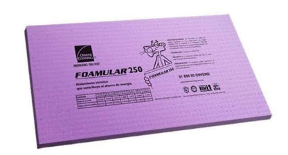 Foamular 250 Aislante Térmico y Acústico de Poliestireno Extruido de 60 centímetros X 1.22 metros X 1 pulgada. Owens Corning