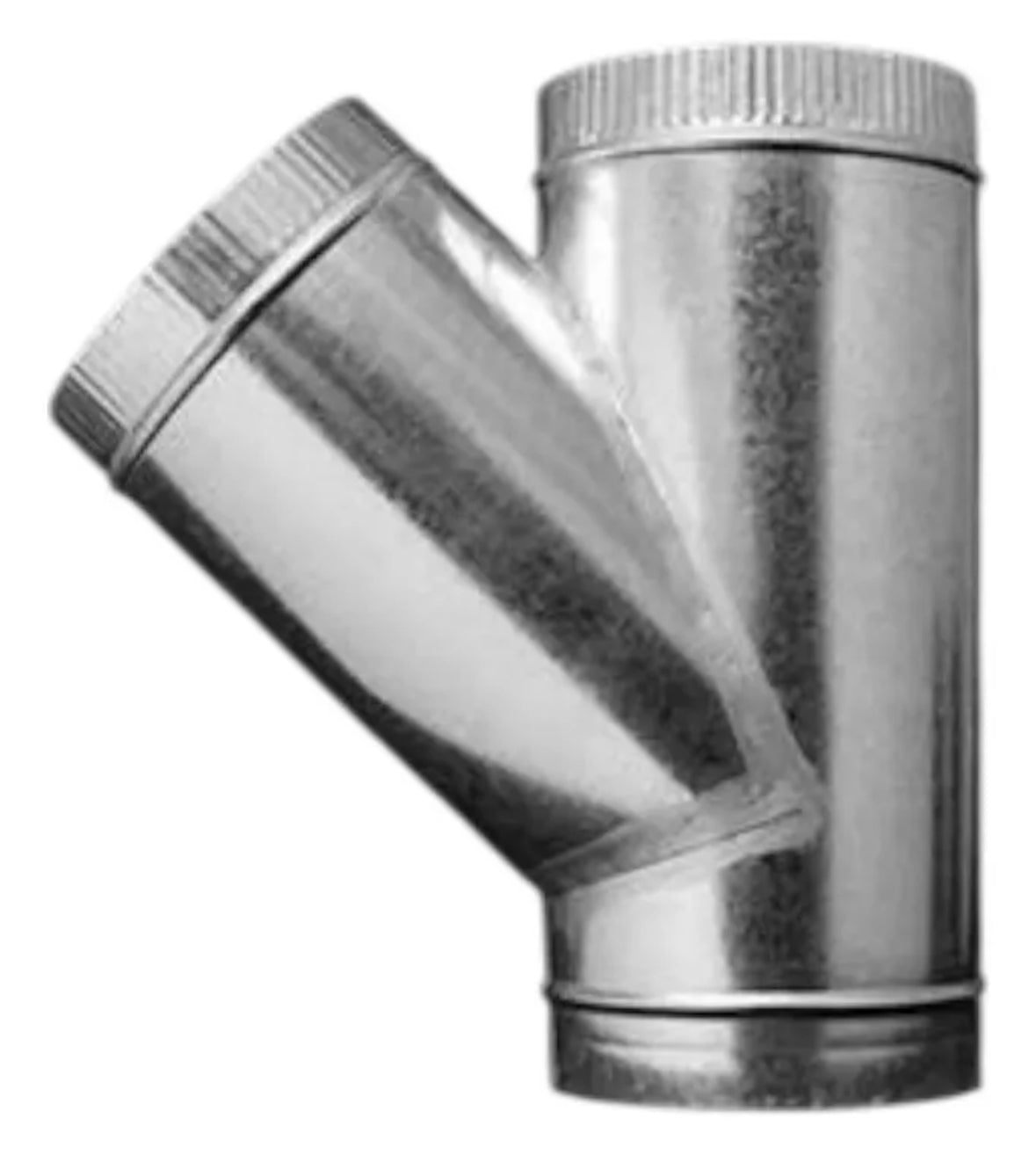 Yee tipo Injerto de para extracción o ventilación, fabricada en lámina galvanizada calibre 26, HVAC