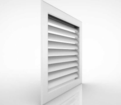 Rejilla Rectangular Para Ventilación y Retorno De Aire, Con Aletas Fijas Curvas A 45 Grados, HVAC