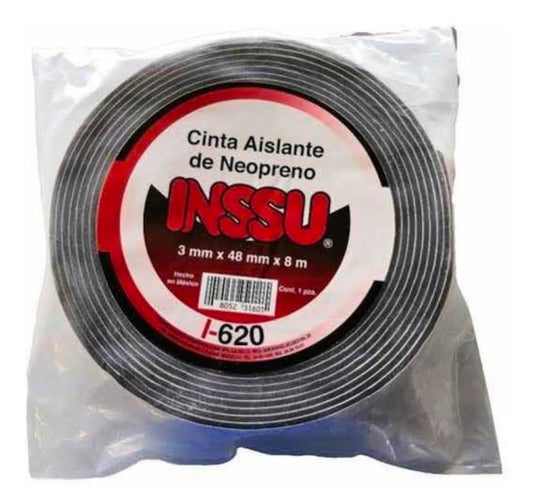 Cinta Aislante Adhesiva Térmica De Neopreno de 8 metros de largo X 4.8 centímetros de ancho