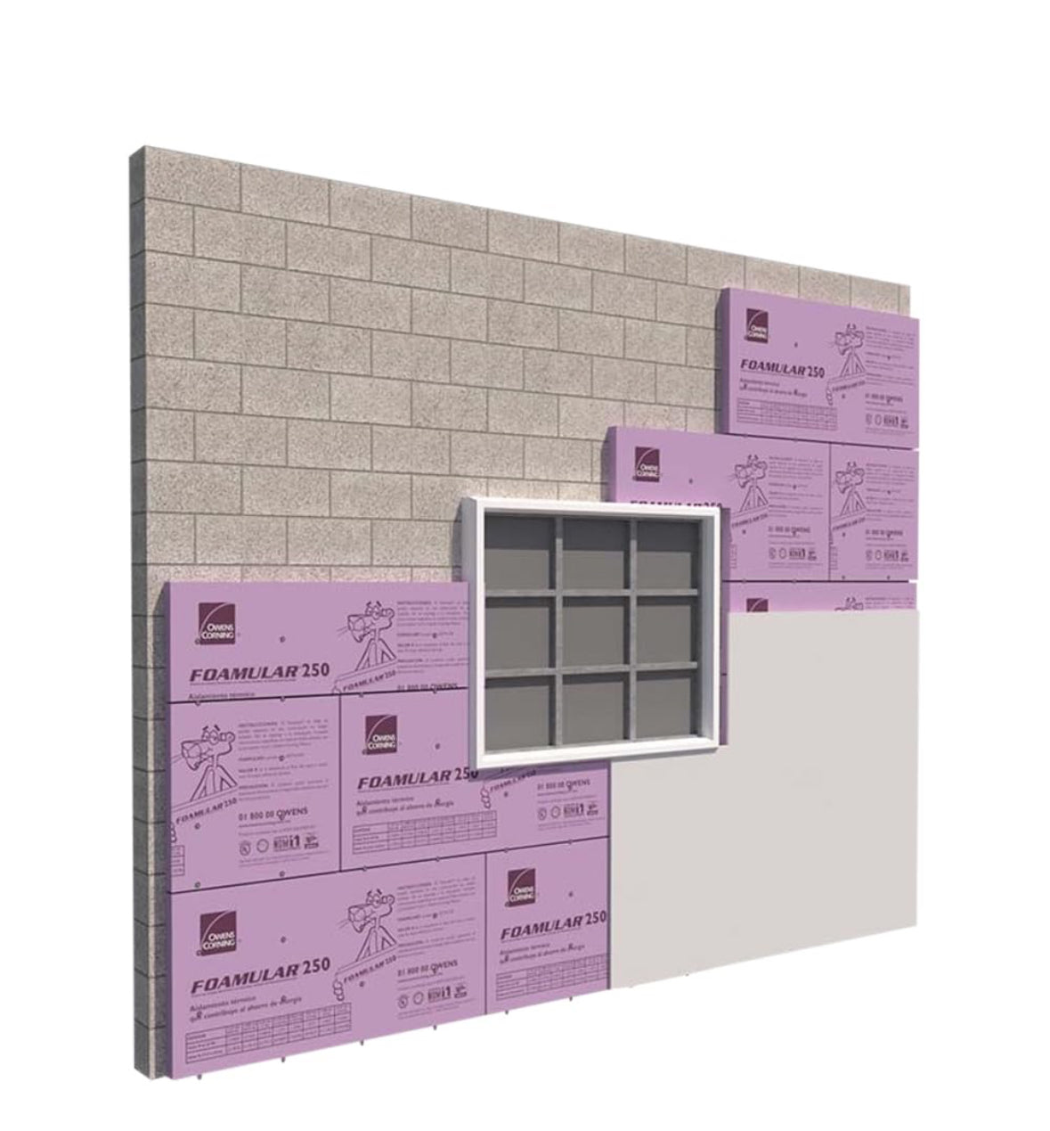 Foamular 250 Aislante Térmico y Acústico de Poliestireno Extruido de 60 centímetros X 1.22 metros X 1 pulgada. Owens Corning