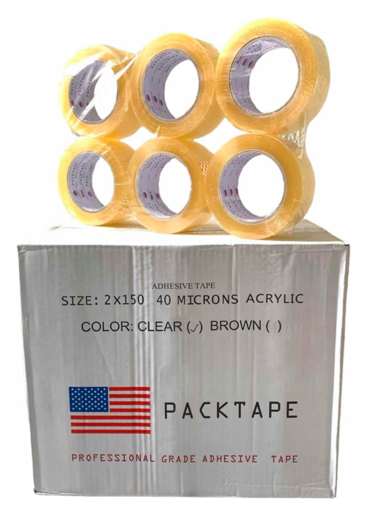 Cinta Adhesiva Transparente o Diurex para empaque y embalaje 48 Mm X 150 Mts Mca. Packtape