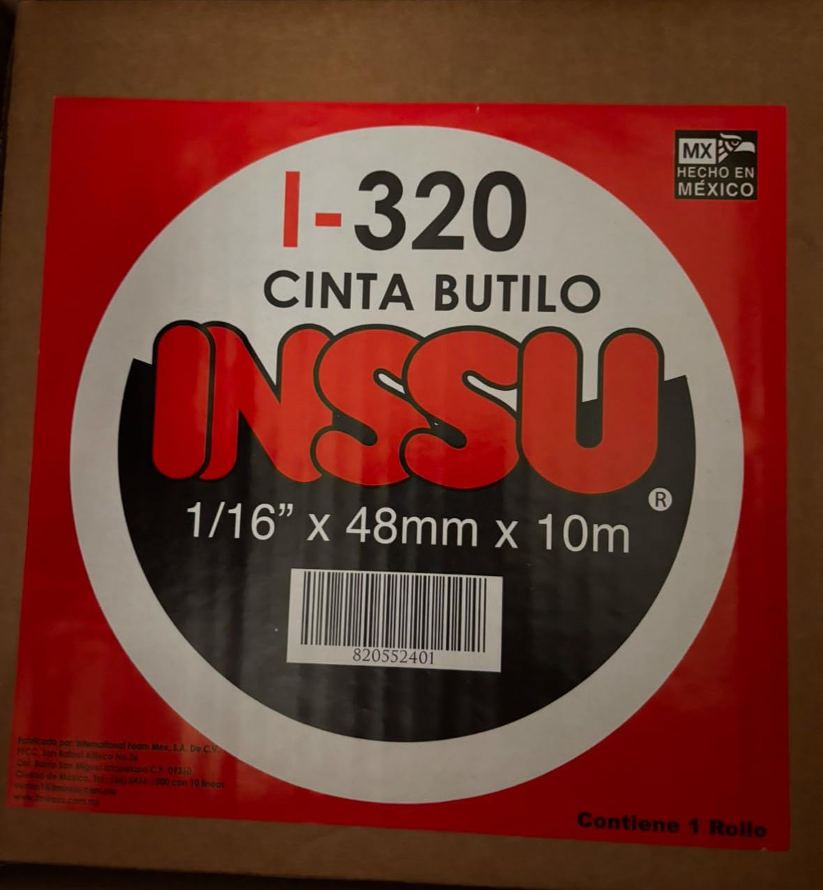 Cinta aislante de butilo color negro, aislante en tuberías calientes o frías. HVAC De 48 mm X 10 m