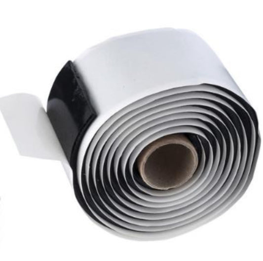 Cinta aislante de butilo color negro, aislante en tuberías calientes o frías. HVAC De 48 mm X 10 m