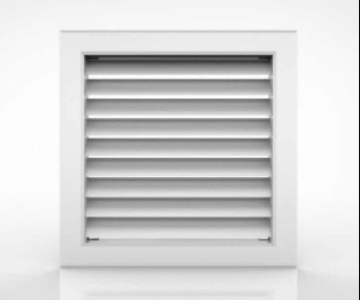 Rejilla Rectangular Para Ventilación y Retorno De Aire, Con Aletas Fijas Curvas A 45 Grados, HVAC
