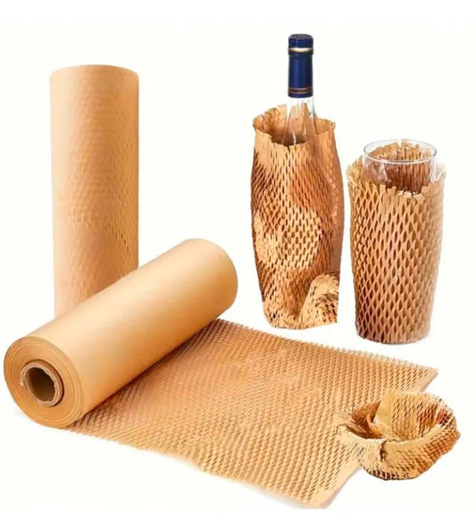 Papel para Empaque, Embalaje y Almacenaje con Cojín de Panal de Abeja Para Envolver Objetos Frágiles, Mudanzas y Regalos de 38 Centímetros  de Ancho