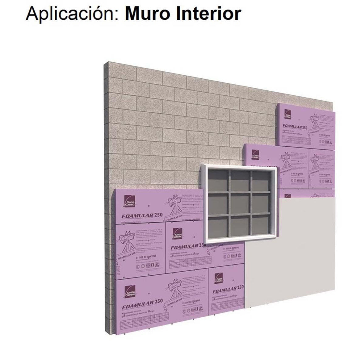 Foamular 250 Aislante Térmico y Acústico de Poliestireno Extruido de 60 centímetros X 1.22 metros X 1 pulgada. Owens Corning