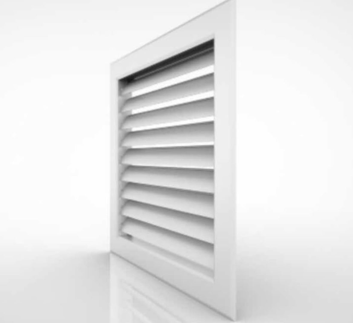 Rejilla Rectangular Para Ventilación y Retorno De Aire, Con Aletas Fijas Curvas A 45 Grados, HVAC