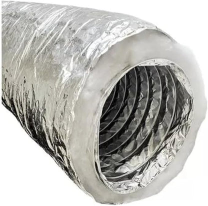 Ducto Flexible Aislado de Poliester para Aire Acondicionado de 7.62 Metros de Largo, Conducto HVAC