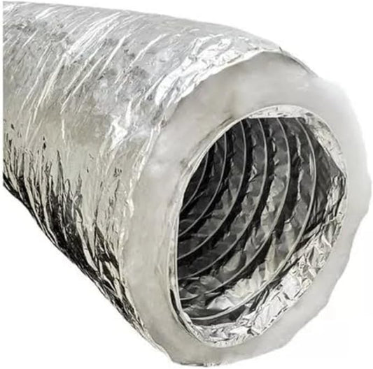 Ducto Flexible Aislado de Poliester para Aire Acondicionado de 7.62 Metros de Largo, Conducto HVAC