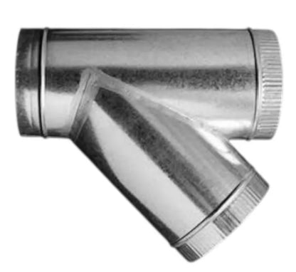 Yee tipo Injerto de para extracción o ventilación, fabricada en lámina galvanizada calibre 26, HVAC