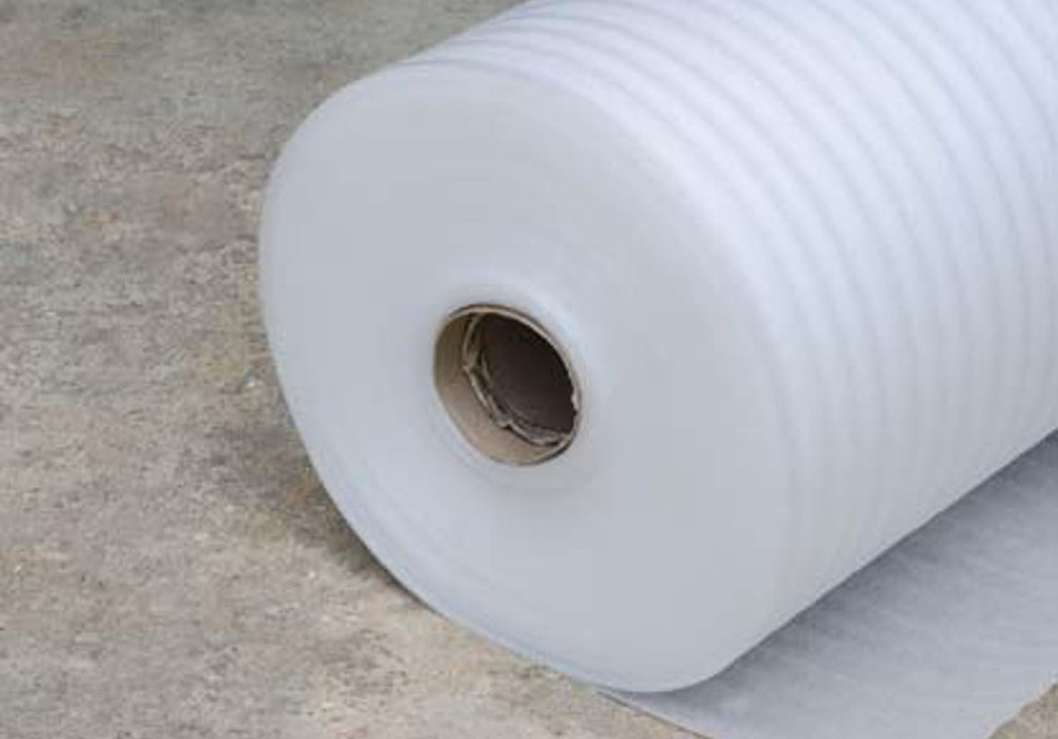 Rollo Espuma o PolyFoam para empaque y embalaje de objetos frágiles de 1/4” de espesor, sustituto de plástico Poliburbuja