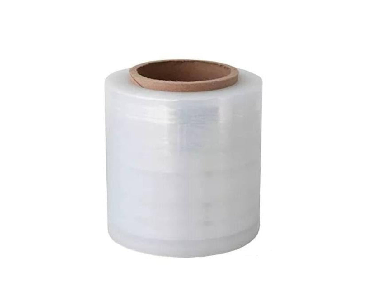 Película stretch, Rollo de emplaye o Playo para envolver, empaque y embalaje, plástico estirable para envolver productos, stretch film 5 pulgadas, calibre 60, 300 metros de largo