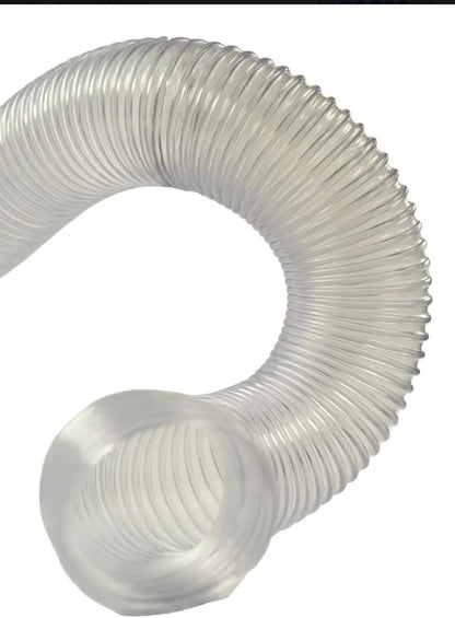 Ducto Manguera Flexible de PVC de 4 Pulgadas de Diámetro Transparente, para Succión de Polvo