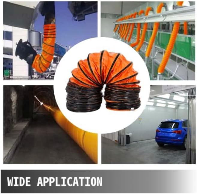 Ducto de PVC Flexible de 7,6 Metros de Largo Circular para Ventilación de aire, HVAC