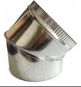 Codo A 45 Grados Para Conexión De Ducto Circular Para Aire De Lamina Galvanizada Calibre 26