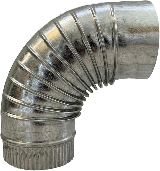 Codo A 90 Grados Para Conexión De Ducto Circular Para Aire De Lamina Galvanizada Calibre 26